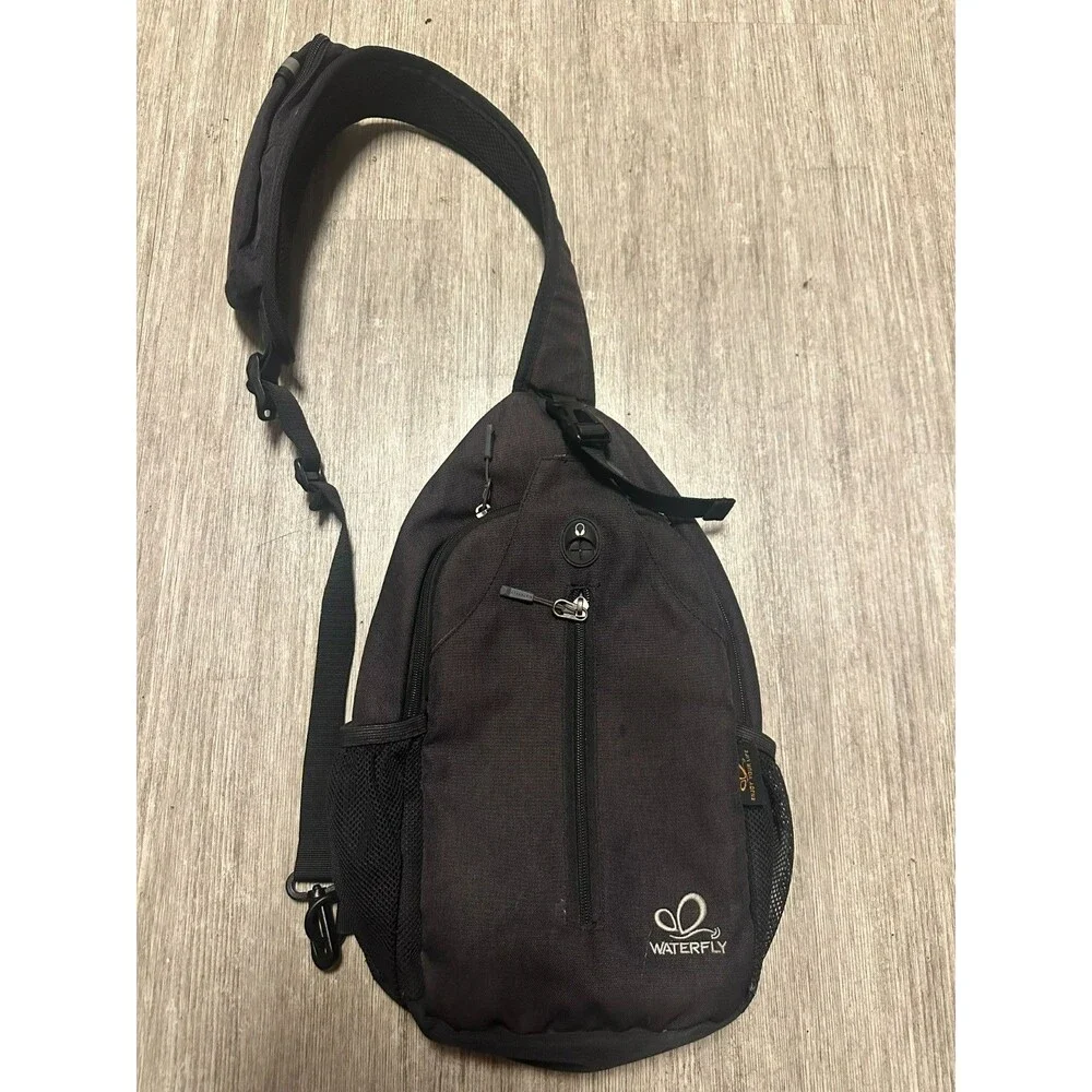 Waterfly Black Sling Backpack Crossbody Bag